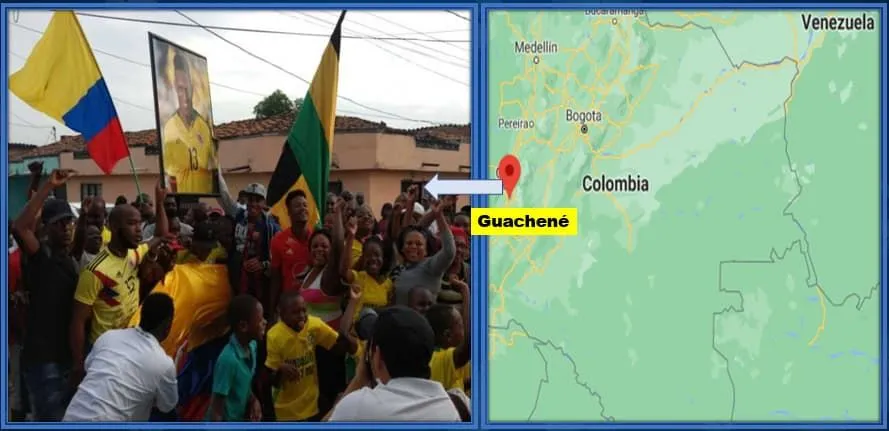 Yerry Mina's Origin is Guachené, located South west of Columbia.