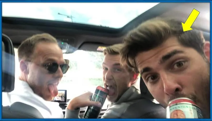 Robin Volland with friends on their way to Juventus Stadium. He and friends travelled to support his brother, who was to play a UCL match against Cristiano Ronaldo’s team.