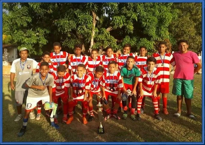 Can you spot Gabriel Veron here? This was a sign of his humble good beginnings - winning a trophy and getting a medal.