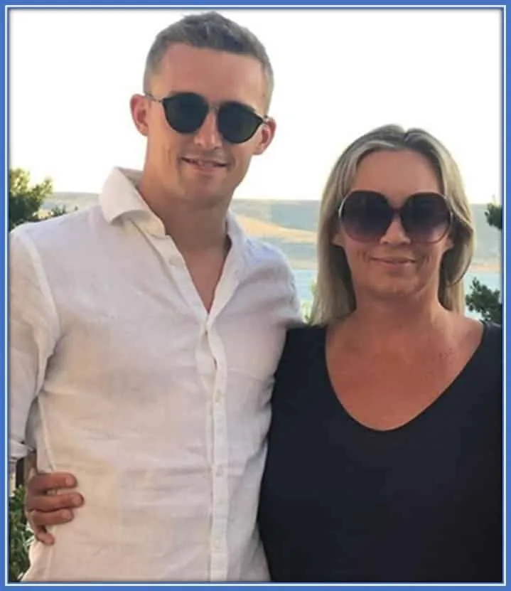 Timothy Castagne with his Mother.