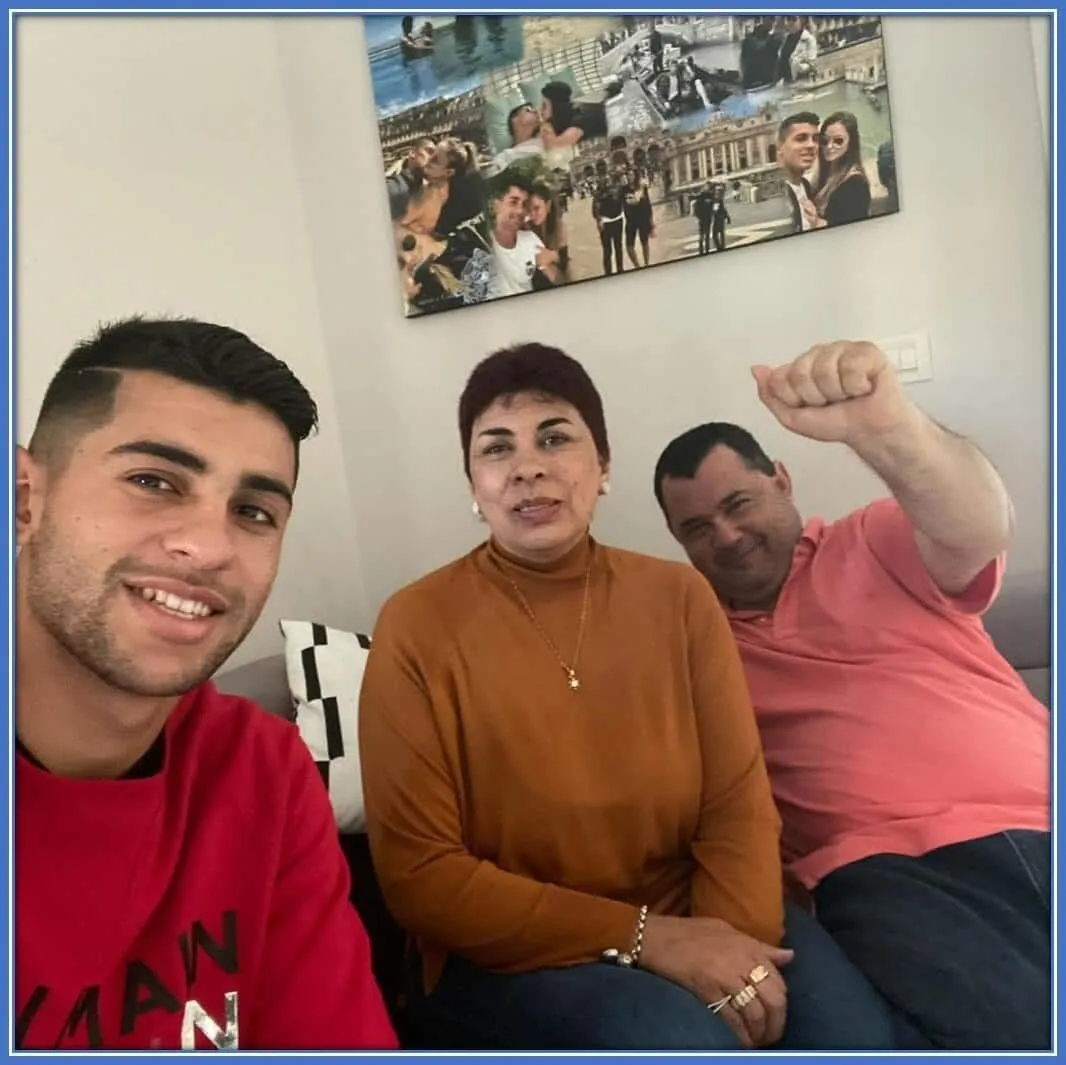 Meet his father, Quito, and mother, Rosa, as they smile behind their athletic son.