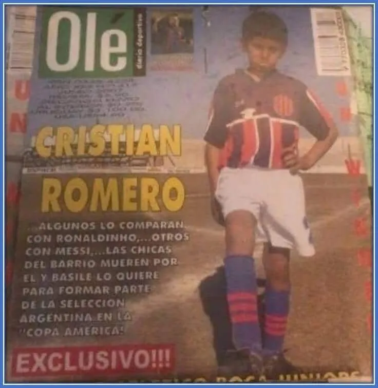 A rare childhood photo of the Argentine icon.