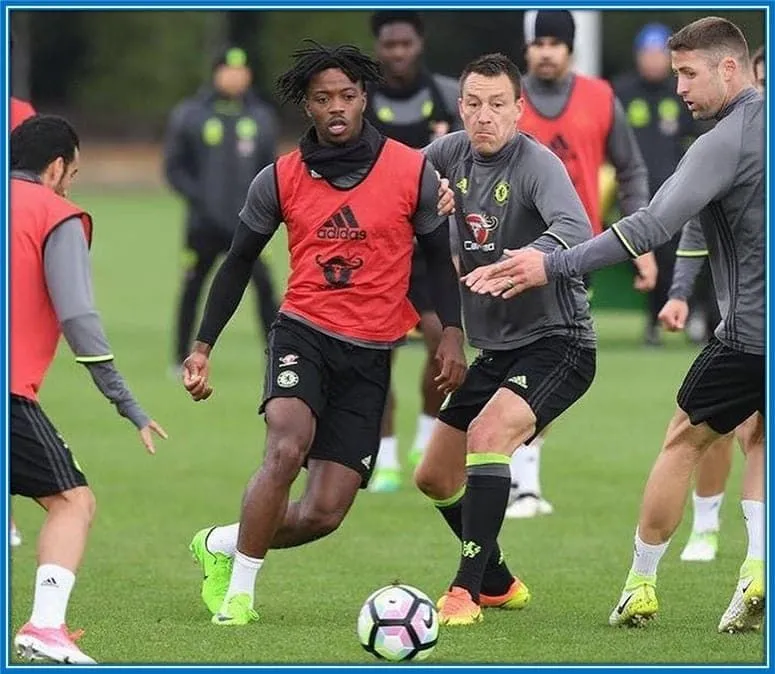 Just look at the little boy who once sat next to John Terry. Now competing against the Legend in training.
