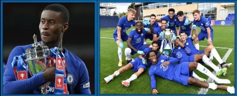 Marc Gu&eacute;hi and his teammates celebrate their victory.