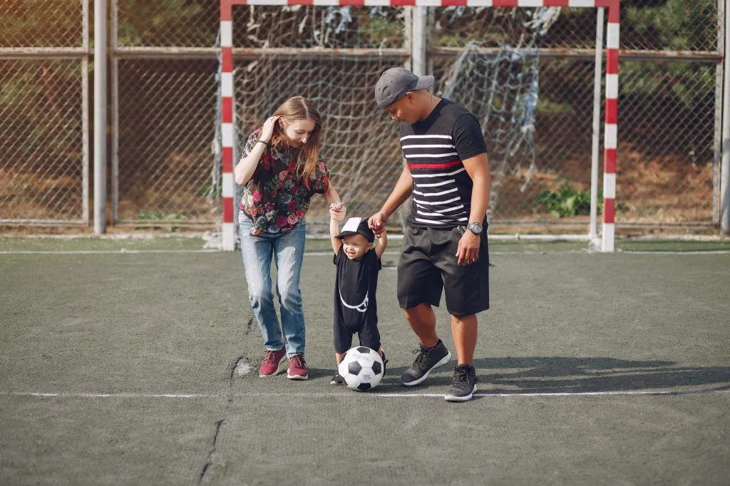 Illustrative stock photo: soccer family support