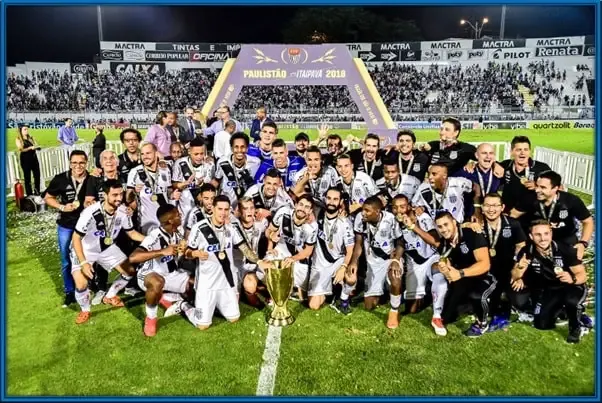 Emerson Royal and his teammates celebrating his first career trophy.