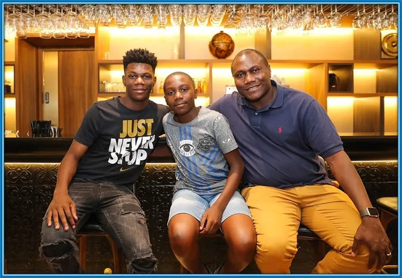 Meet some members of Aurelien Tchouameni's family. His Dad (Ferland) and little Brother.