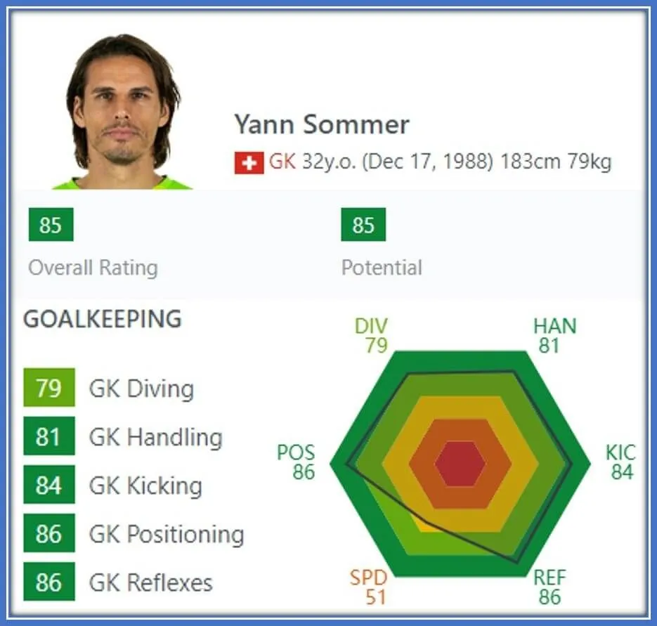 The footballer's FIFA Stats