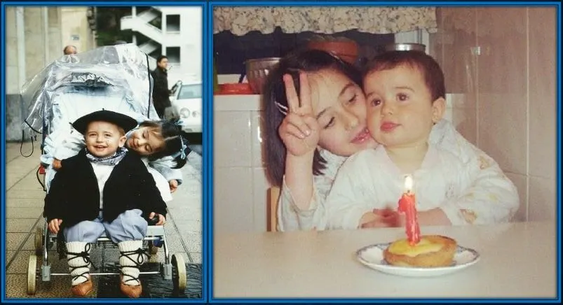 As a child, Mikel was properly looked after by his older sister, Cristina Oyarzabal.