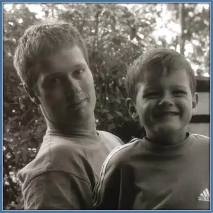 A rare throwback photo of little Norgaard and his father, Torben Norgaard.