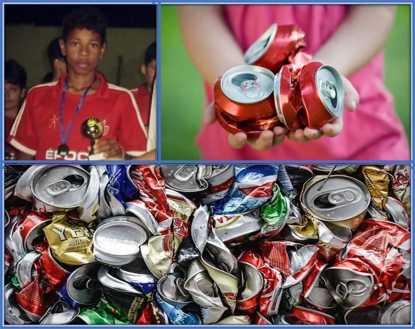 The upcoming icon sold cans to take care of his transport fare to the training ground.