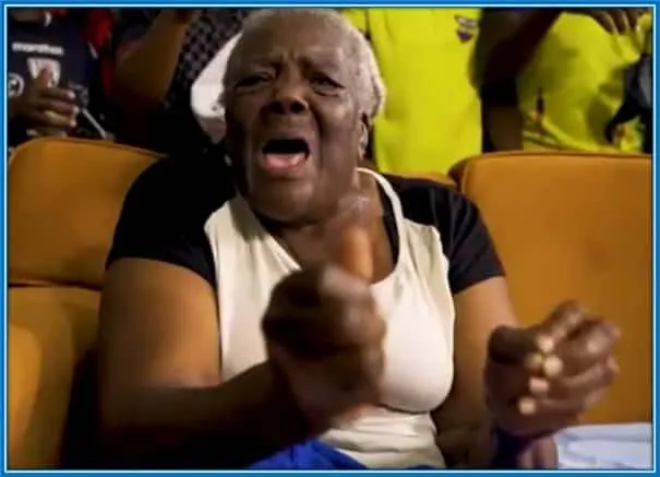 Grandma screams her lungs during the family song, which is in honour of Michael.