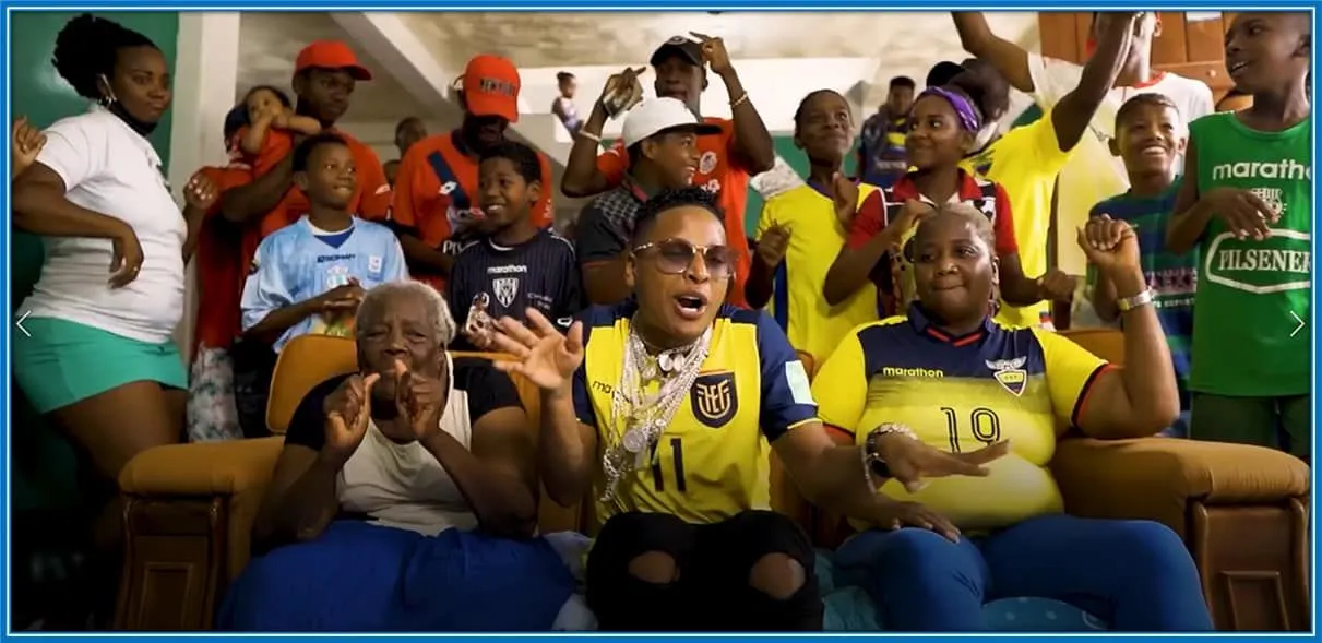 Michael Estrada's Family celebrating his success. Nuclear and extended family members once got involved in shooting a music video for their breadwinner.
