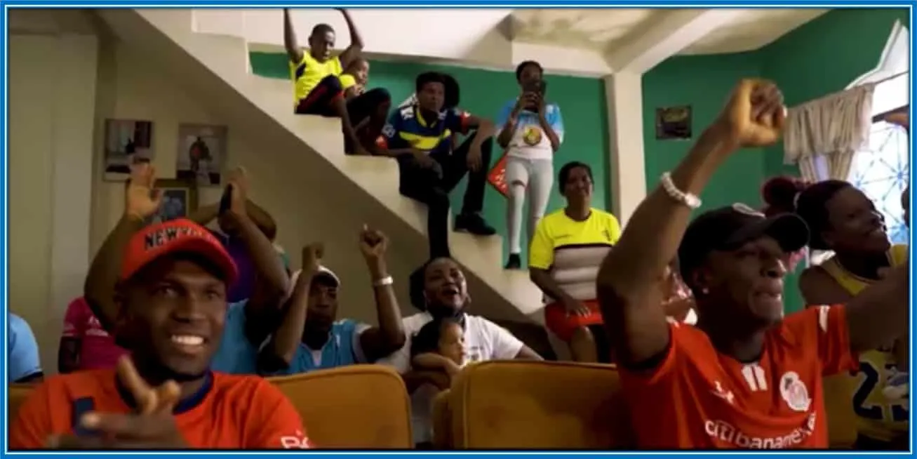 Never a dull moment with this closely knitted family when it comes to watching their breadwinner in football action.