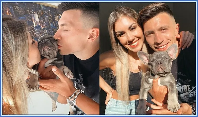 The couple adores their little dog, who is part of the Martinez family.