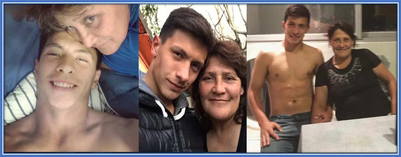 Silvina Cabrera enjoys good company with his son.