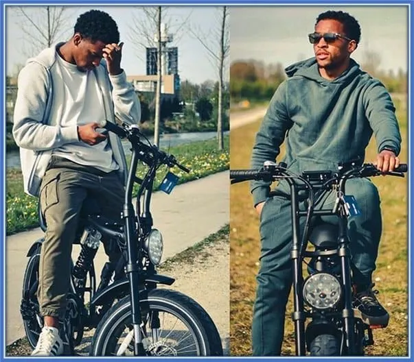 The Footballing brothers pictured with a Knapp bike.