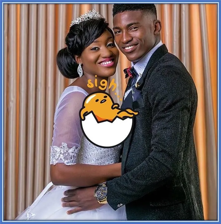 The wedding photo of Taiye Jesudun and Taiwo Awoniyi.
