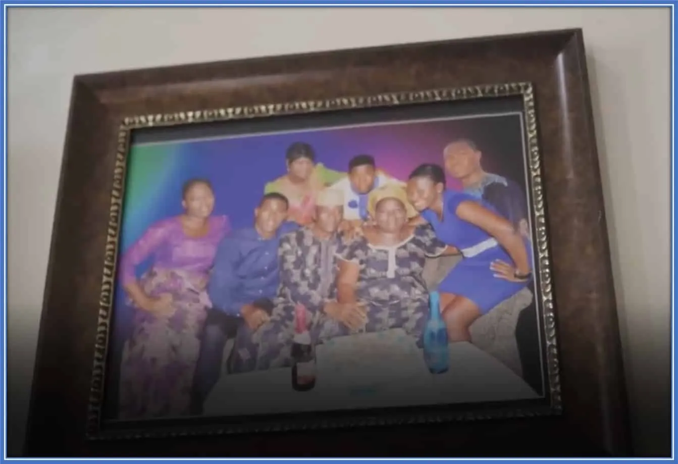 A family portrait of the Awoniyis. They were once a middle-class family who now enjoys the dividends of football.