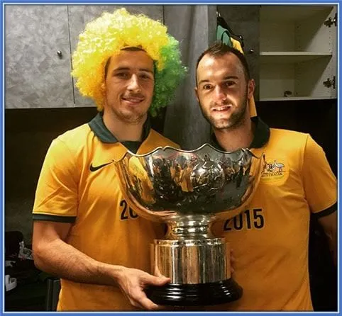 The biggest trophy of Leckie's football career.