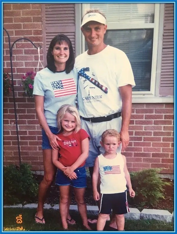 In the front row, we have Taylor Sargent and little Josh. From behind, we have Liane Sargent (Josh's Mother), and Jeff (his Dad).