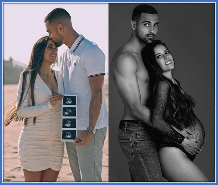 Catarina and Diogo pose with an ultrasound. The 22-year-old will be a father of a boy.