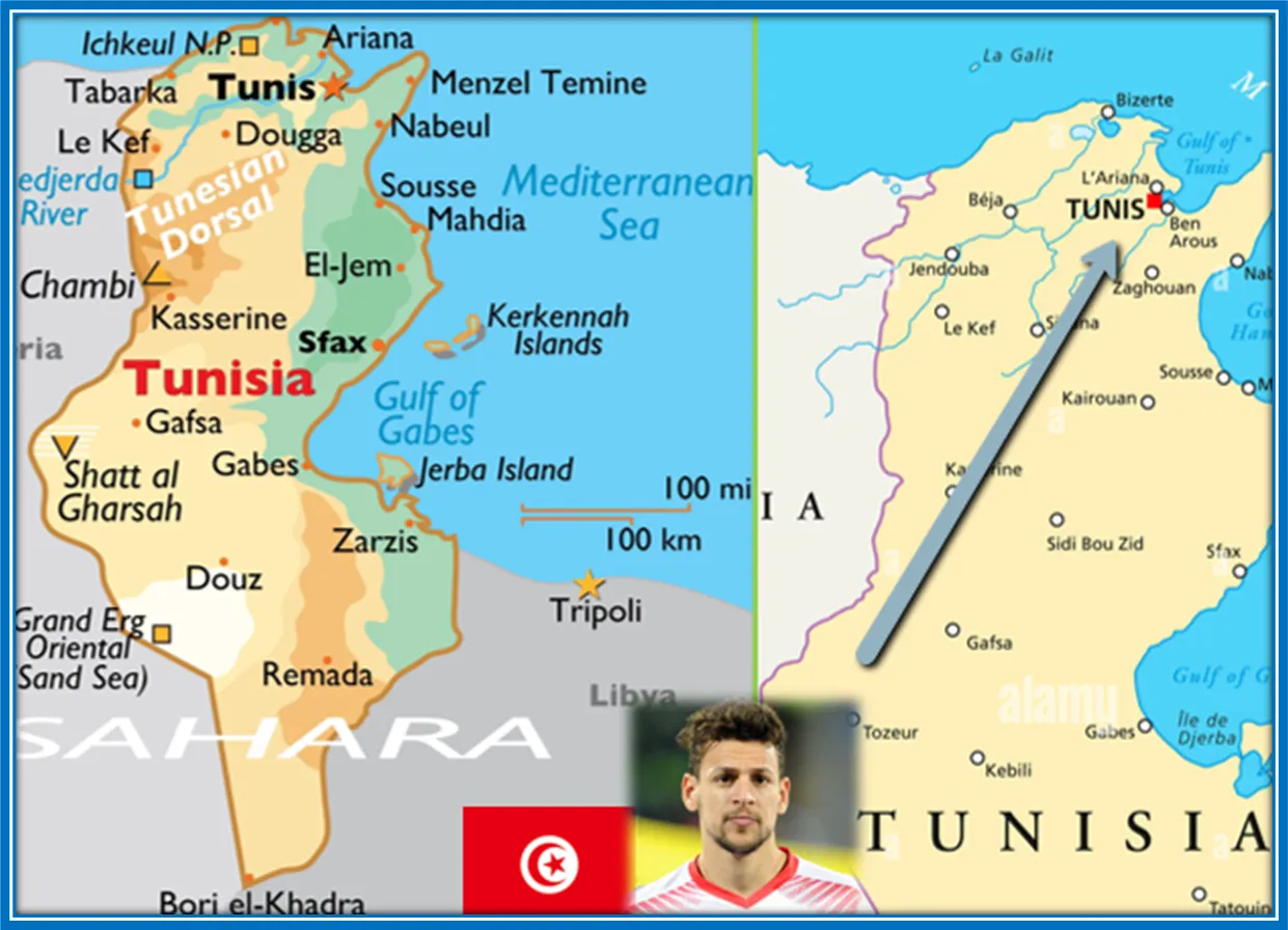 A photographic display of Yousseff Msakni's family roots.