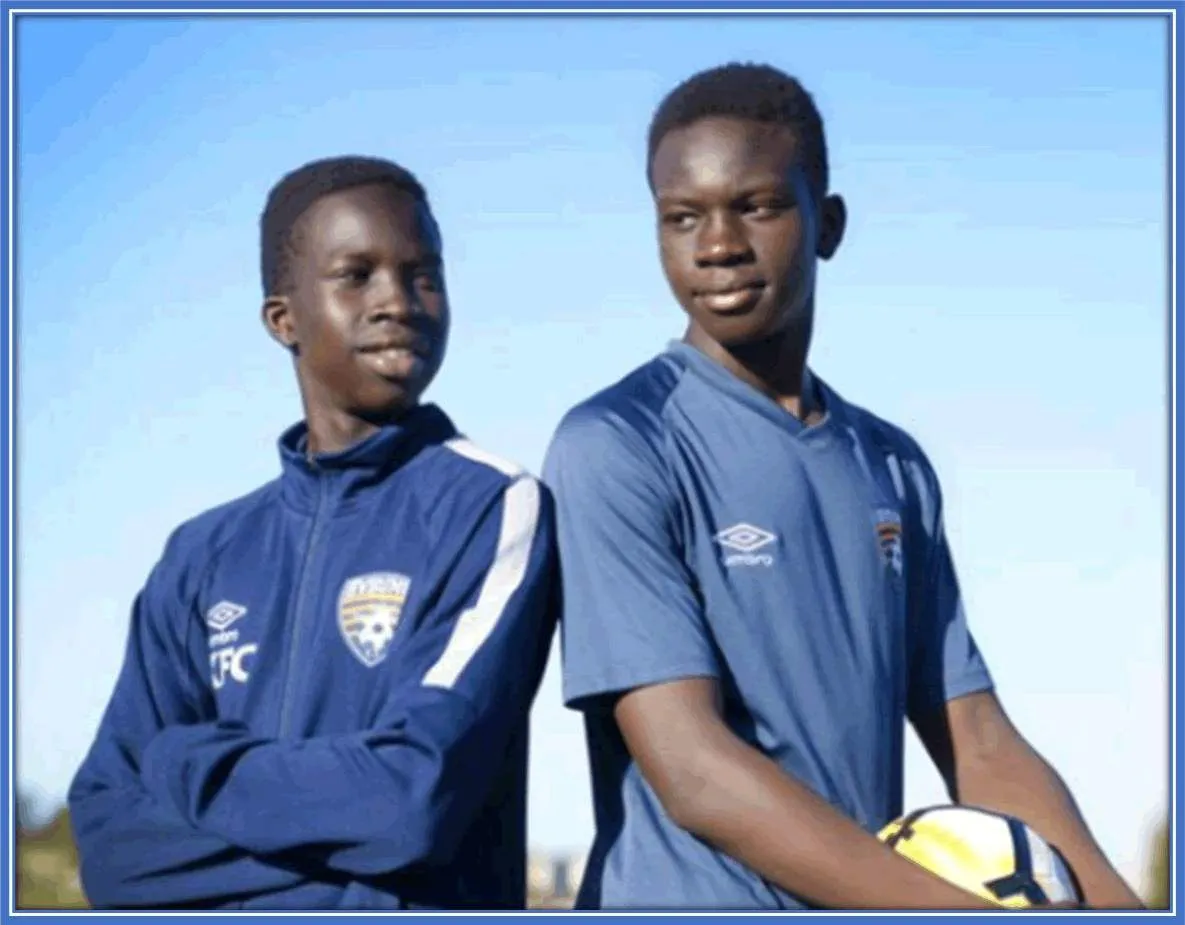A picture of Garanga Kouls with his closest brother, Alou Kuol.
