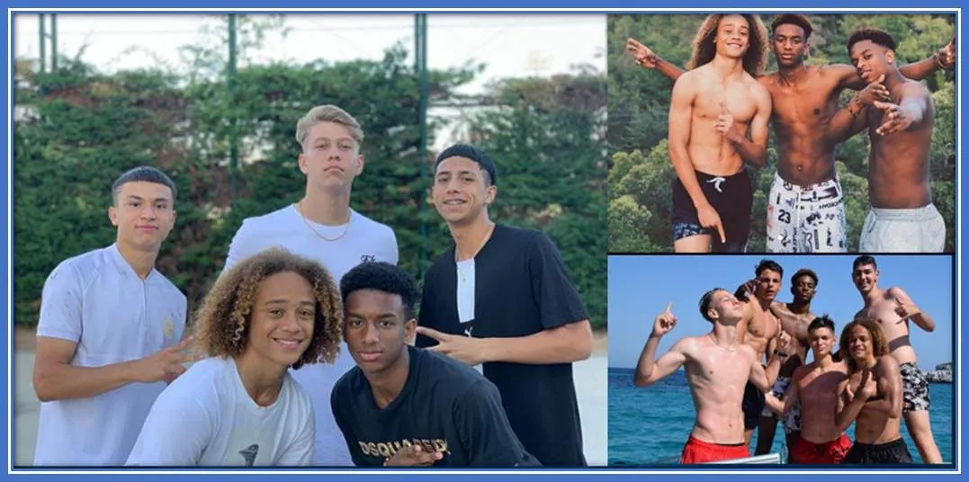 Indeed, he is having a great time with his friends.