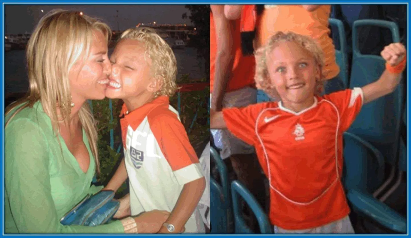 An early childhood photo of Noa Lang with his biological mother.