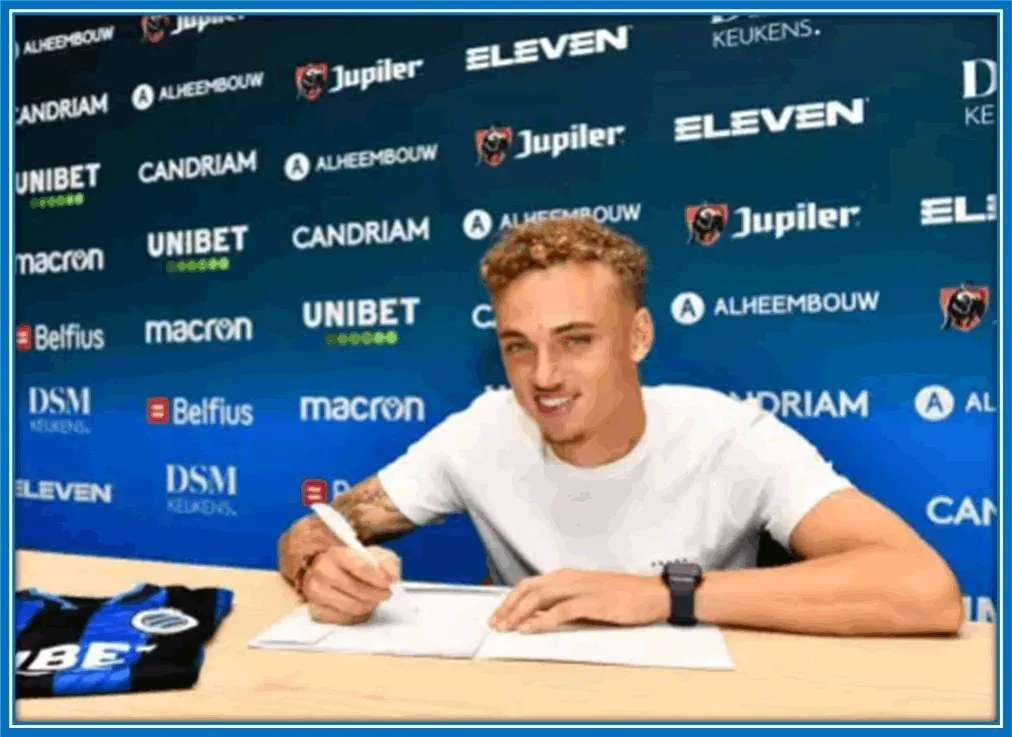 signing a deal with the Club Brugge, he won the Belgian First Division A title on 20 May 2021