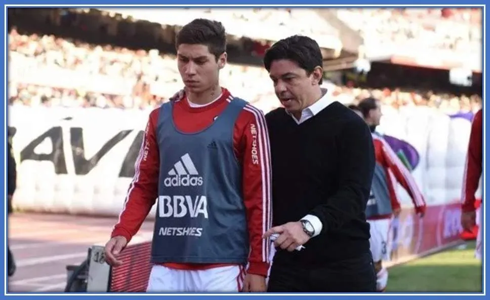 Meet Gonzalo Montiel and coach (Gallardo), the man who gave him the platform to shine.
