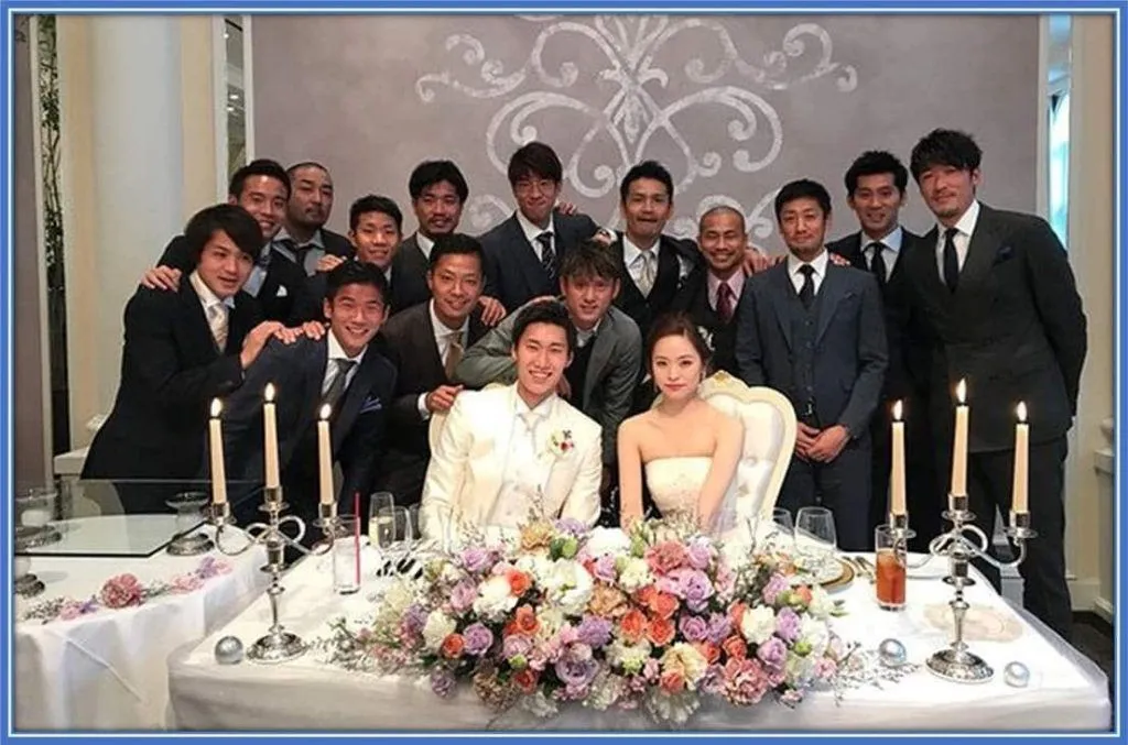 The wedding photo of Daichi and Arisa.