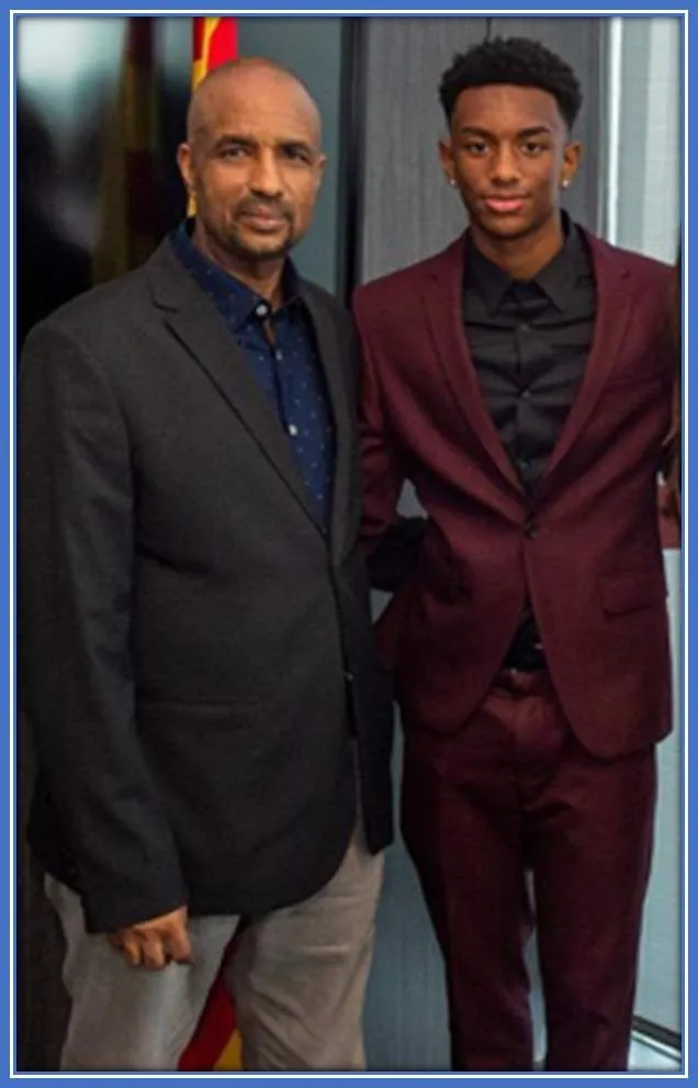 That look on Saliu&rsquo;s face proves he is proud of his son.