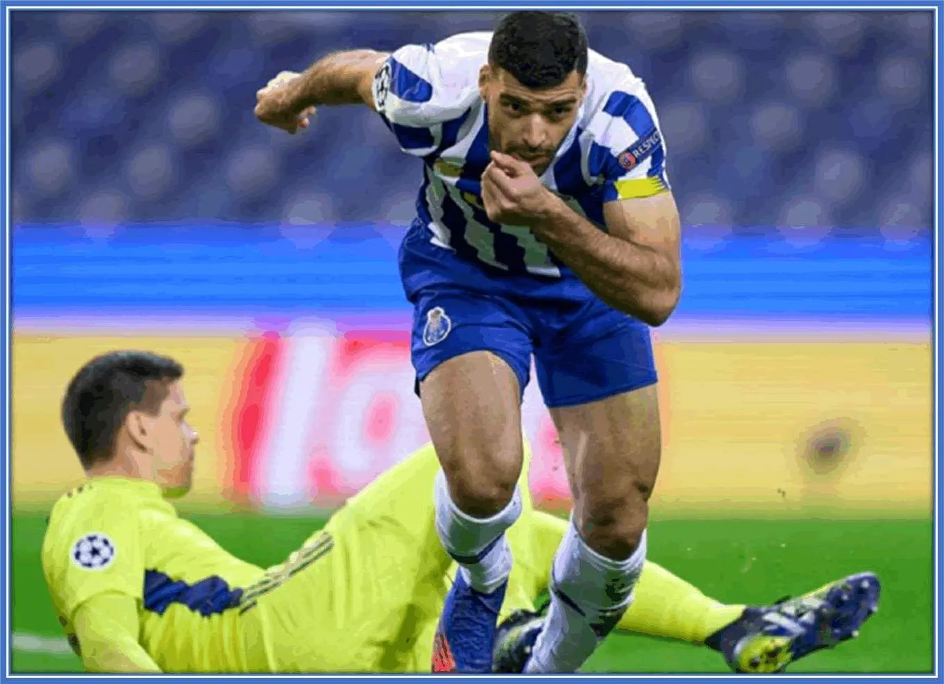 The Iranian Striker at his best on the pitch.