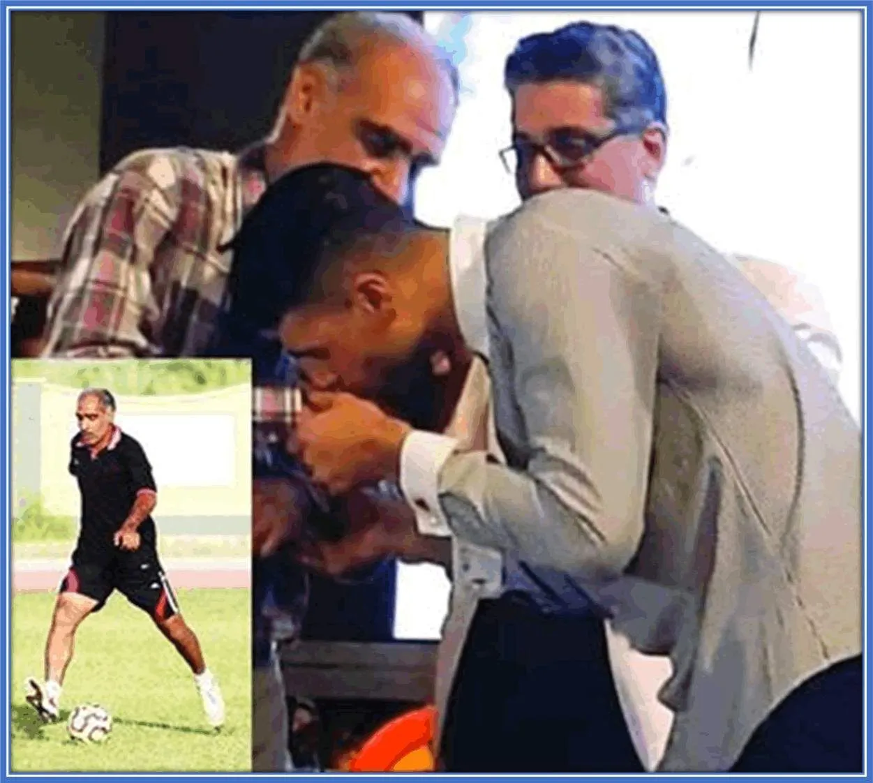 A photo mix of Mehdi Taremi and his Iranian father.