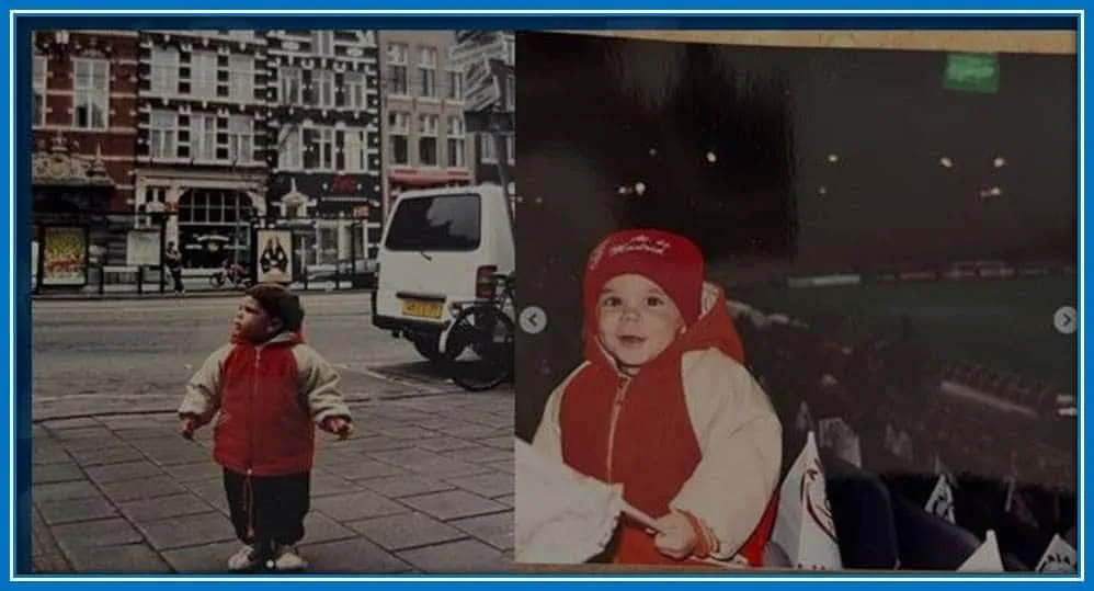 Behold the Giovanni as the Baby in the Stadium, Experiencing Football Thrills.