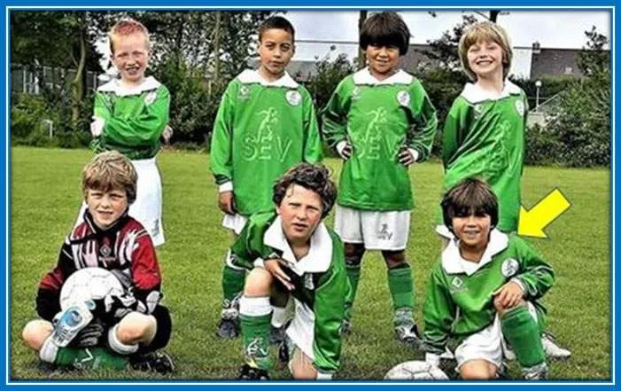 Here is the Little Footballer with his Brother and his Friends.