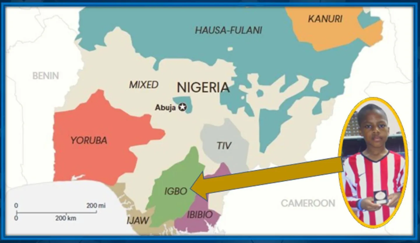 This Map explains Chuba Akpom's ethnicity.