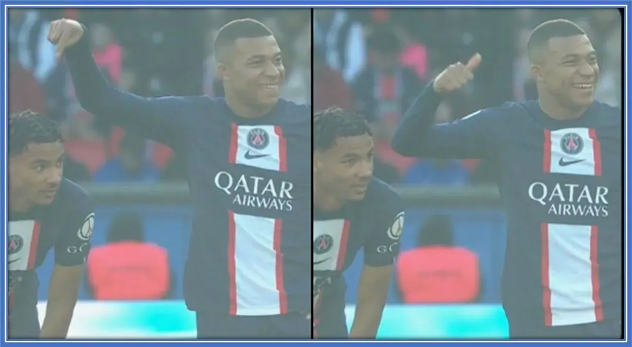 Hugo Ekitike's role model Mbappe was proud of the striker after scoring an amazing goal.