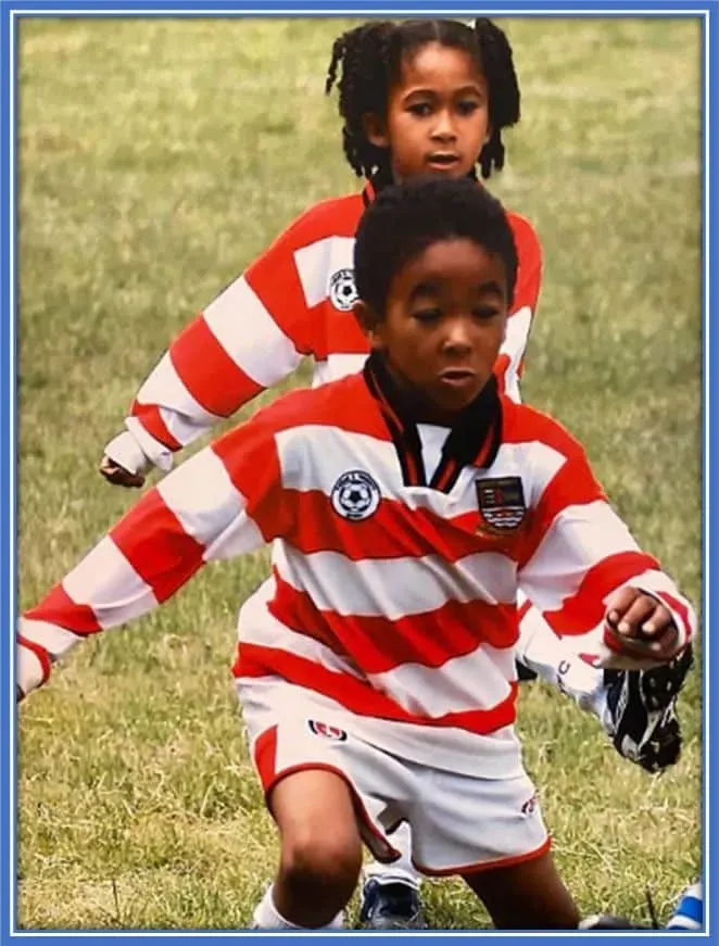 The young champ and her brother Reece during their growing-up years.