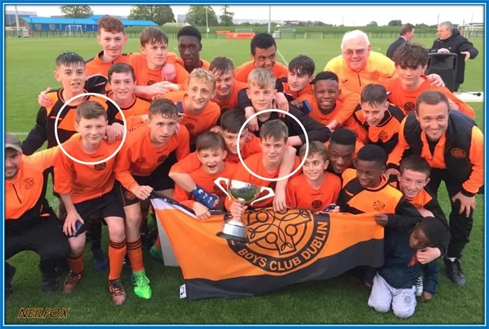 Among those circled is Jamie Mullins (pictured left). Our very own Evan is circled, holding the trophy.