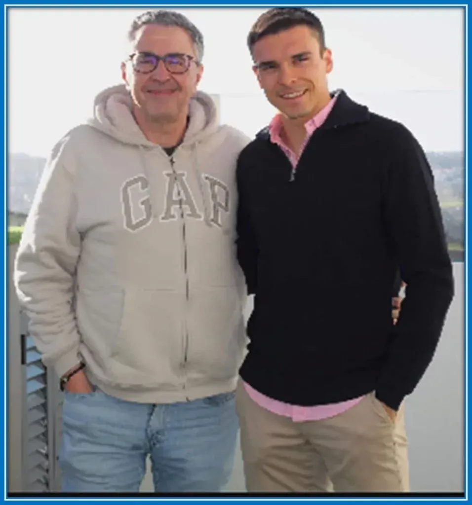 Meet the head of the Palhinha Household as he poses with his first son.