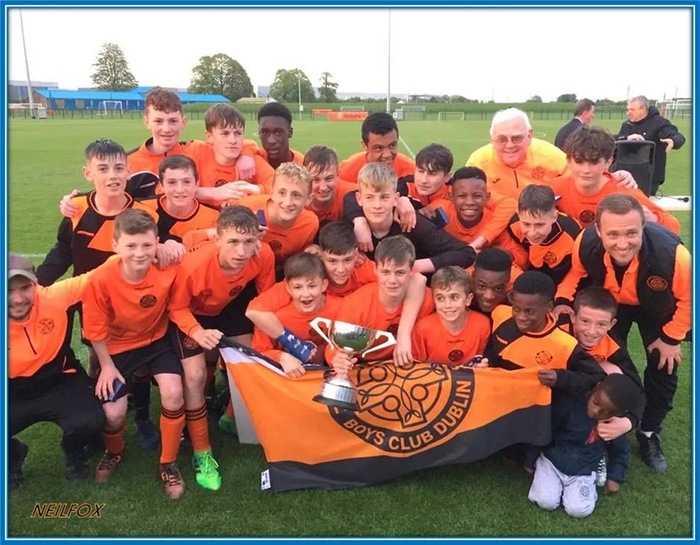 Young Ferguson and his teammates were pictured celebrating the SFAI juniors trophy.
