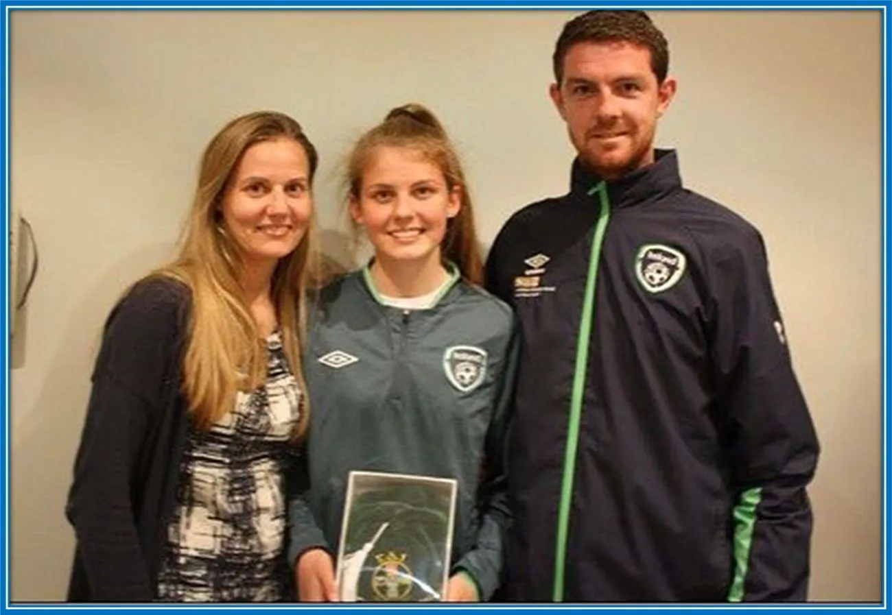 Evan Ferguson's Parents are pictured together with his older sister, Ellie.