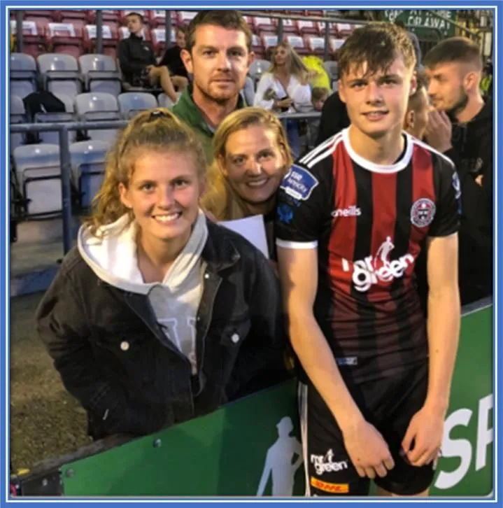 Seeing their breadwinner making his debut as a 14 year old made Sarah , Barry and Ellie very proud.