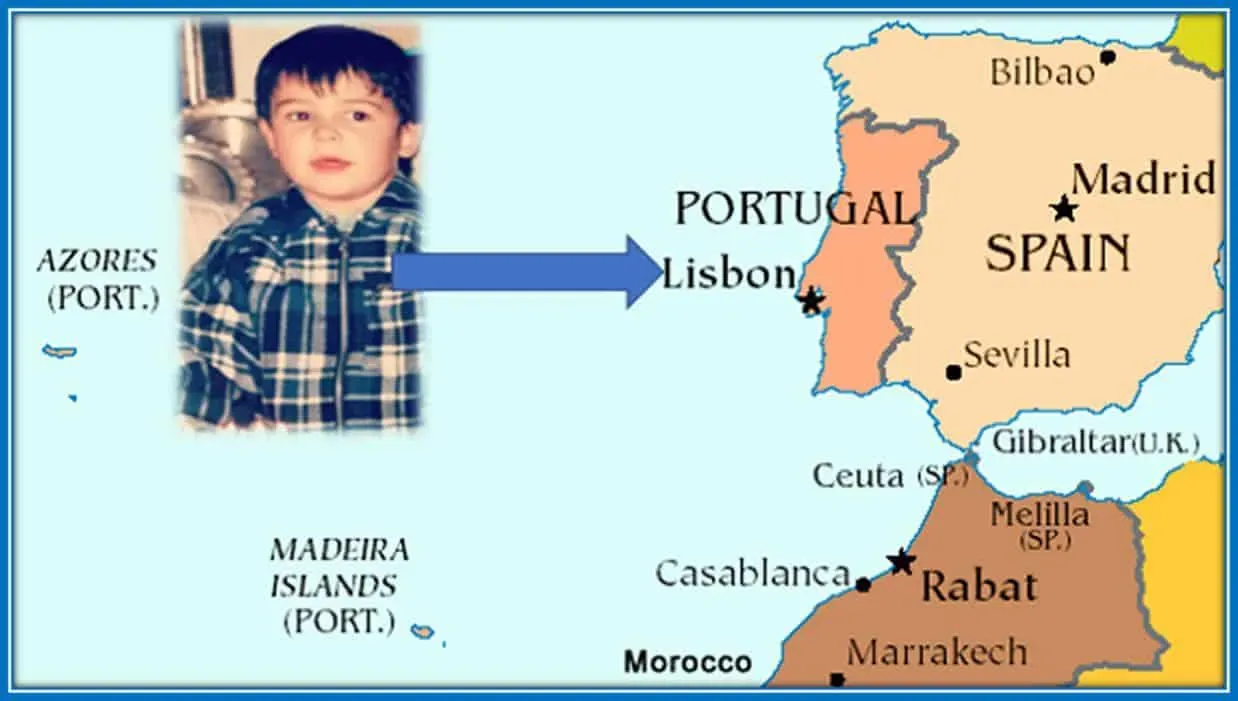 The map shows where the Fulham Midfielder was born.