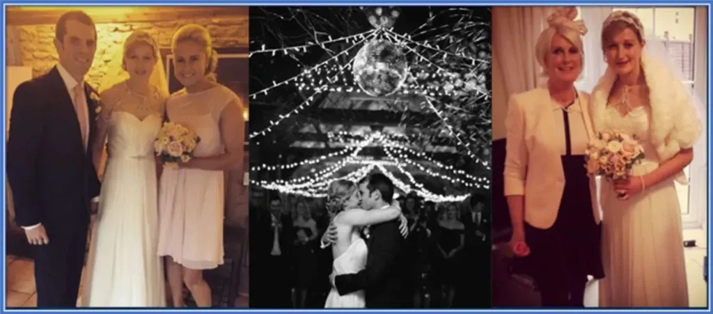 Here, the two love birds seal their union in the presence of their family and friends.