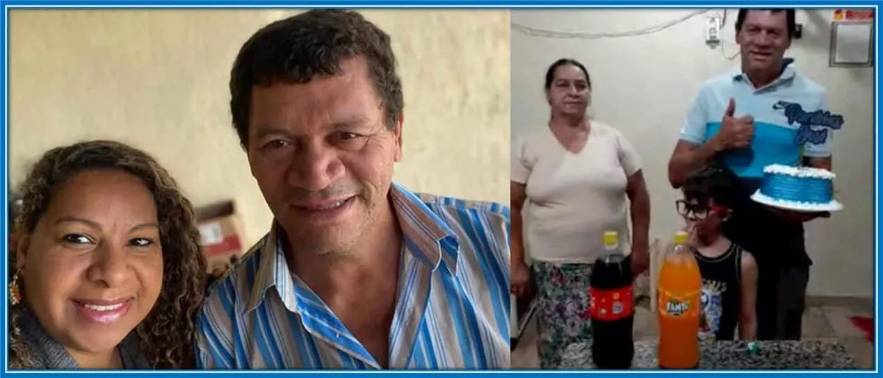 As C&iacute;ntia Moreira (Endrick's mum) expresses gratitude for her father's unwavering love and support. And on that day (right), the family came together to celebrate Jose Louvado's 80th birthday.