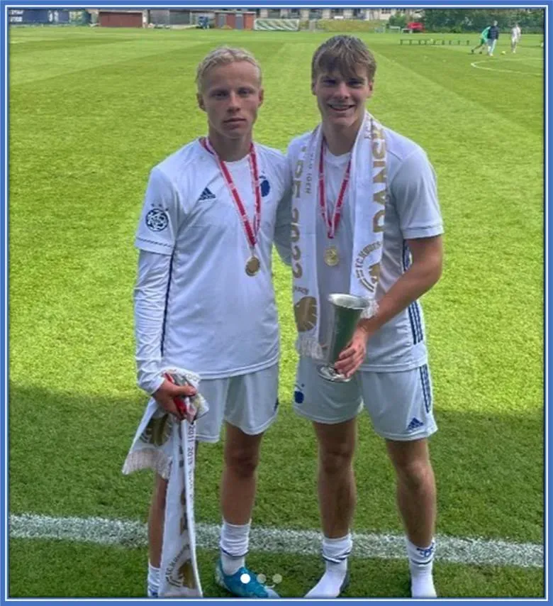 The H&oslash;jlund twin brothers, Oscar and Emil, excelled at Copenhagen's under-17 team, while their big brother (Rasmus) played for the senior side.